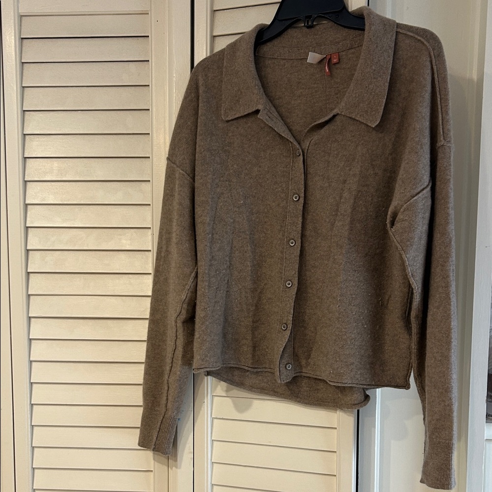 Anthropologie Cashmere Button-Up Cardigan